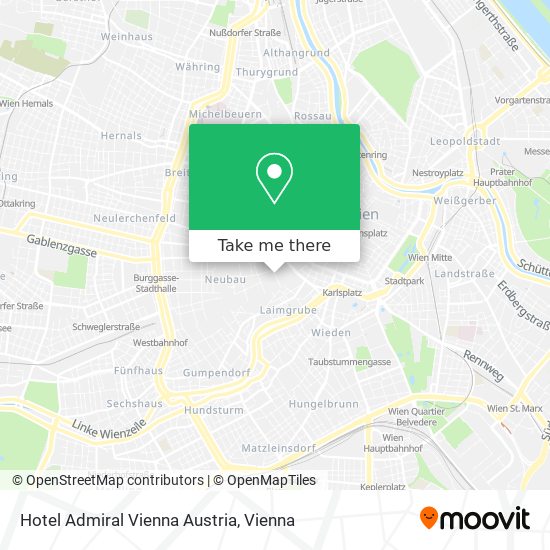 Hotel Admiral Vienna Austria map