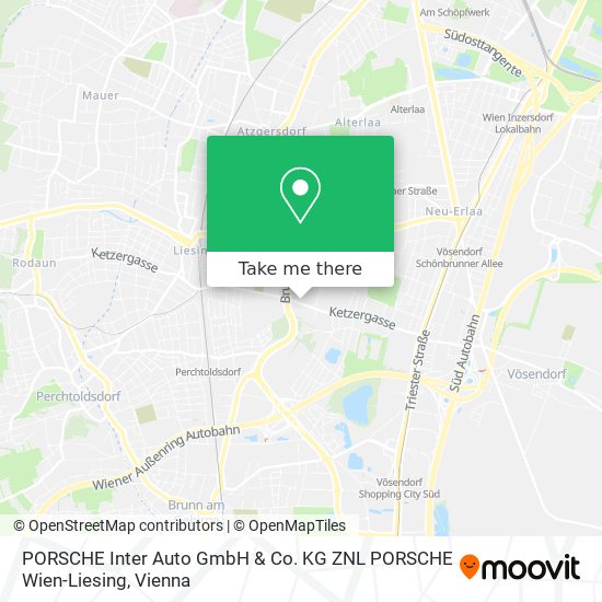 PORSCHE Inter Auto GmbH & Co. KG ZNL PORSCHE Wien-Liesing map