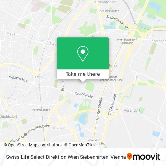 Swiss Life Select Direktion Wien Siebenhirten map