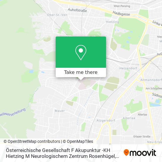 Österreichische Gesellschaft F Akupunktur -KH Hietzing M Neurologischem Zentrum Rosenhügel map