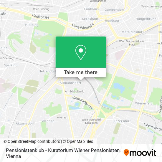 Pensionistenklub - Kuratorium Wiener Pensionisten map