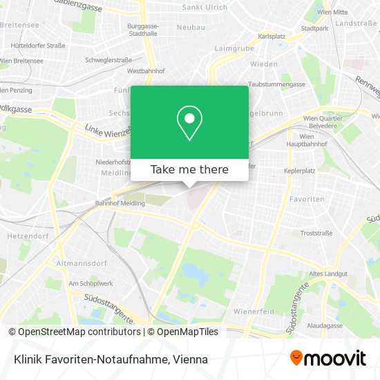 Klinik Favoriten-Notaufnahme map