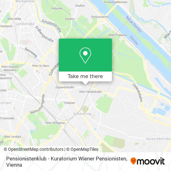 Pensionistenklub - Kuratorium Wiener Pensionisten map