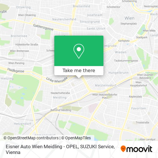 Eisner Auto Wien Meidling - OPEL, SUZUKI Service map