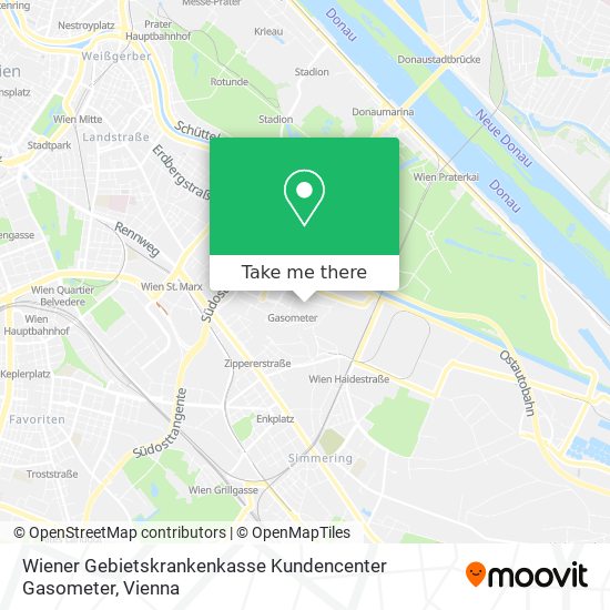Wiener Gebietskrankenkasse Kundencenter Gasometer map