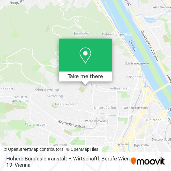 Höhere Bundeslehranstalt F. Wirtschaftl. Berufe Wien 19 map