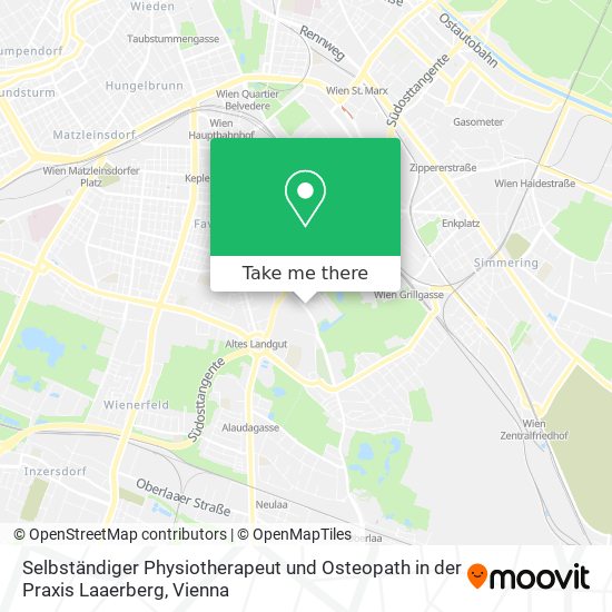 Selbständiger Physiotherapeut und Osteopath in der Praxis Laaerberg map