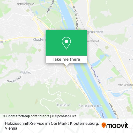 Holzzuschnitt-Service im Obi Markt Klosterneuburg map