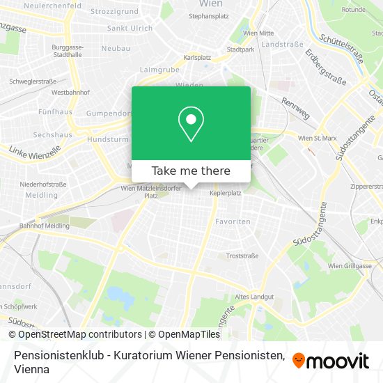 Pensionistenklub - Kuratorium Wiener Pensionisten map