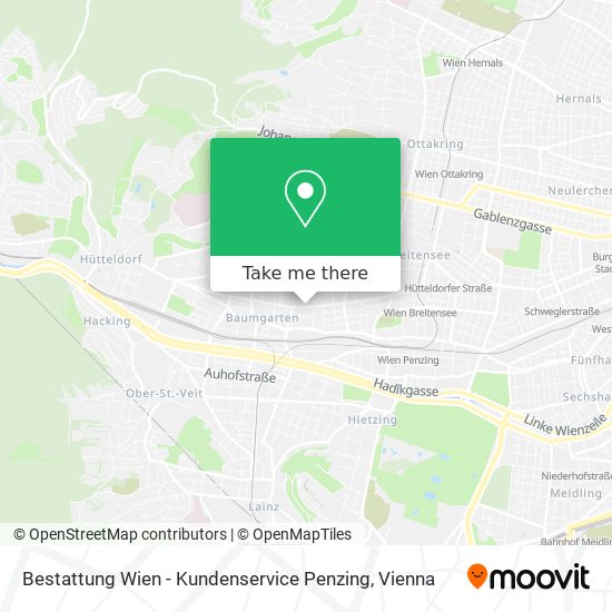 Bestattung Wien - Kundenservice Penzing map