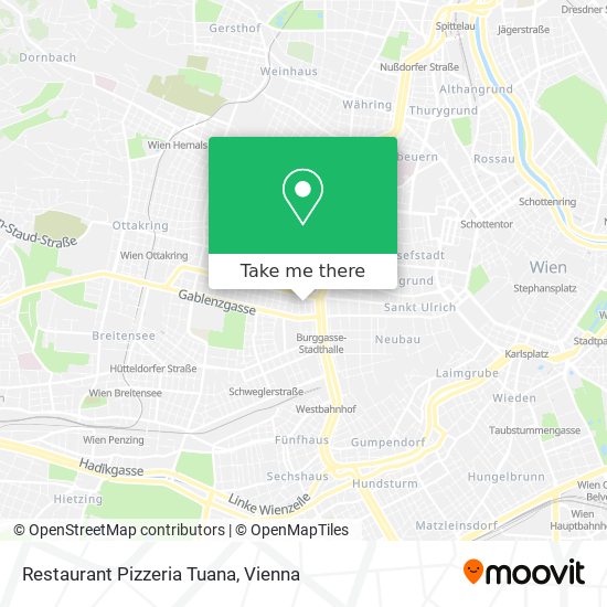 Restaurant Pizzeria Tuana map
