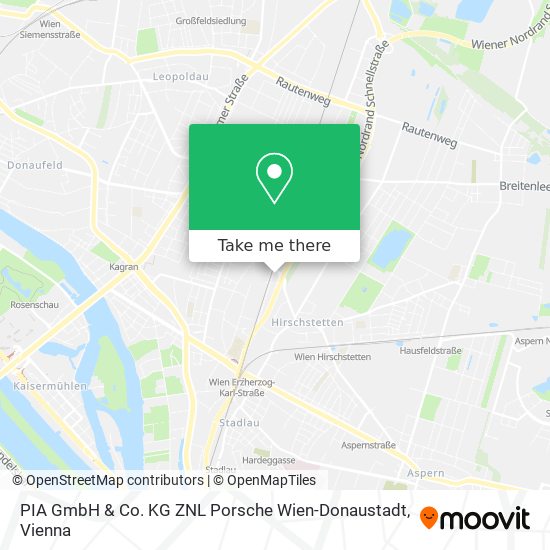 PIA GmbH & Co. KG ZNL Porsche Wien-Donaustadt map