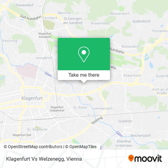 Klagenfurt Vs Welzenegg map