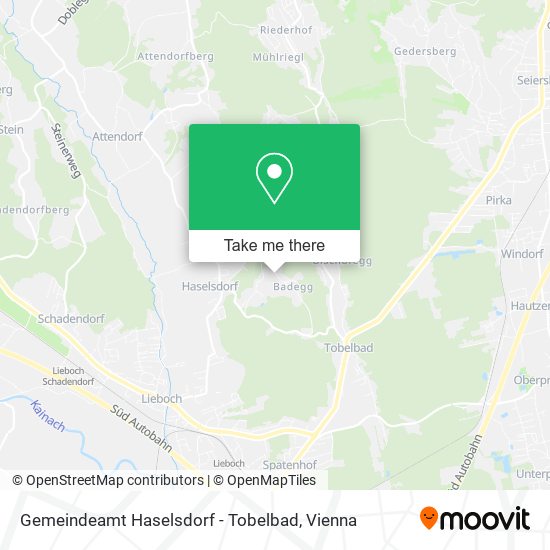 Gemeindeamt Haselsdorf - Tobelbad map