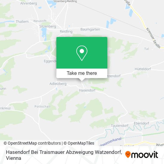 Hasendorf Bei Traismauer Abzweigung Watzendorf map