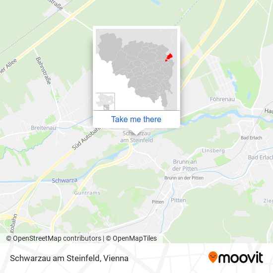 Schwarzau am Steinfeld map