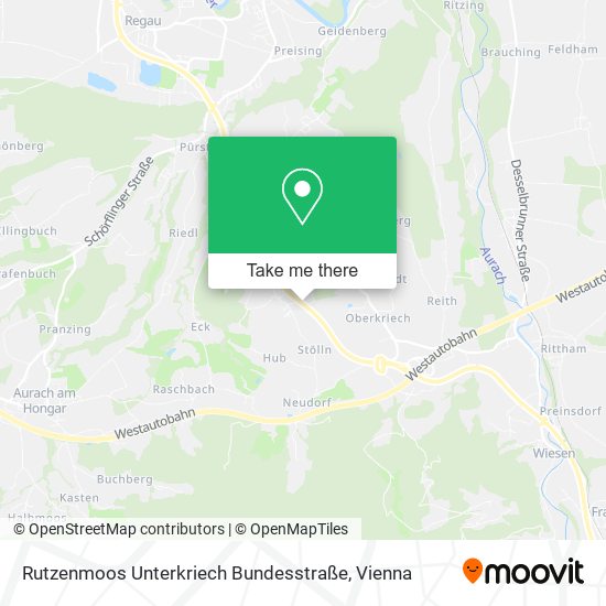 Rutzenmoos Unterkriech Bundesstraße map