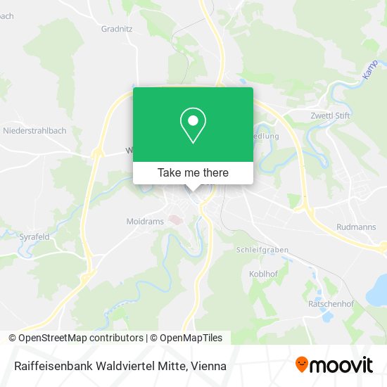 Raiffeisenbank Waldviertel Mitte map