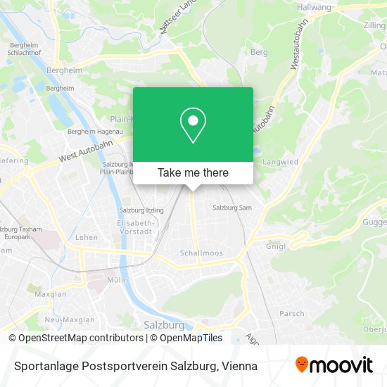 Sportanlage Postsportverein Salzburg map