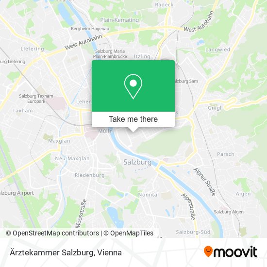 Ärztekammer Salzburg map