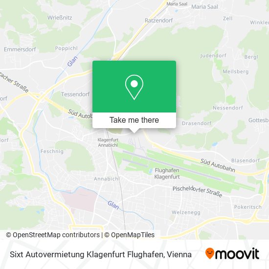 Sixt Autovermietung Klagenfurt Flughafen map