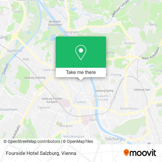 Fourside Hotel Salzburg map