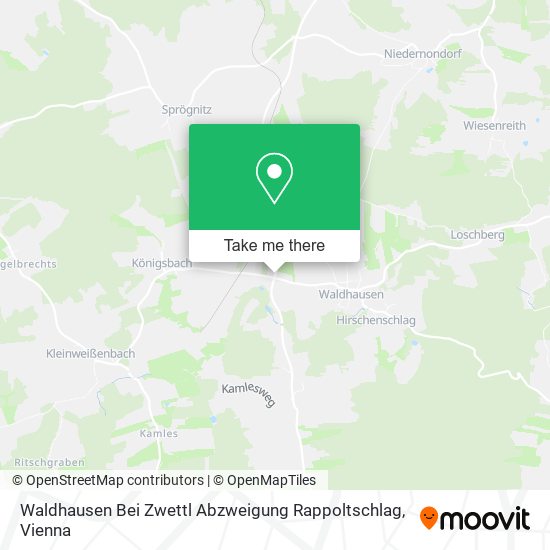 Waldhausen Bei Zwettl Abzweigung Rappoltschlag map