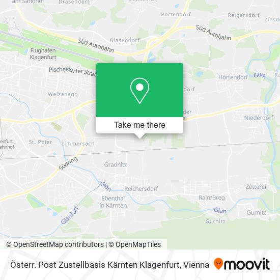 Österr. Post Zustellbasis Kärnten Klagenfurt map