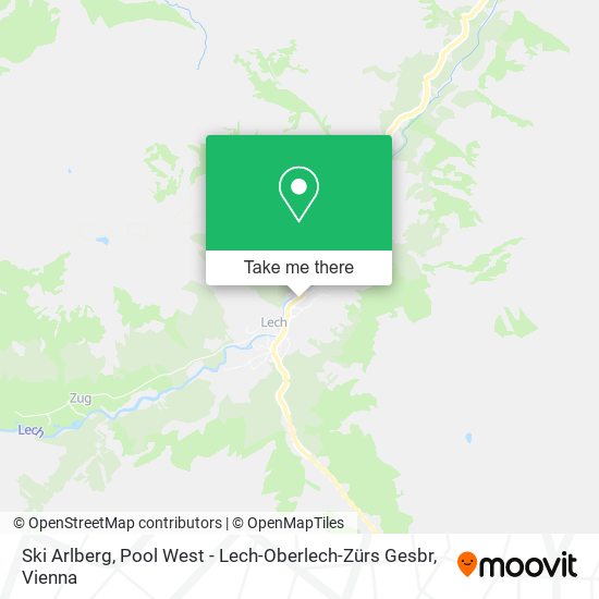Ski Arlberg, Pool West - Lech-Oberlech-Zürs Gesbr map