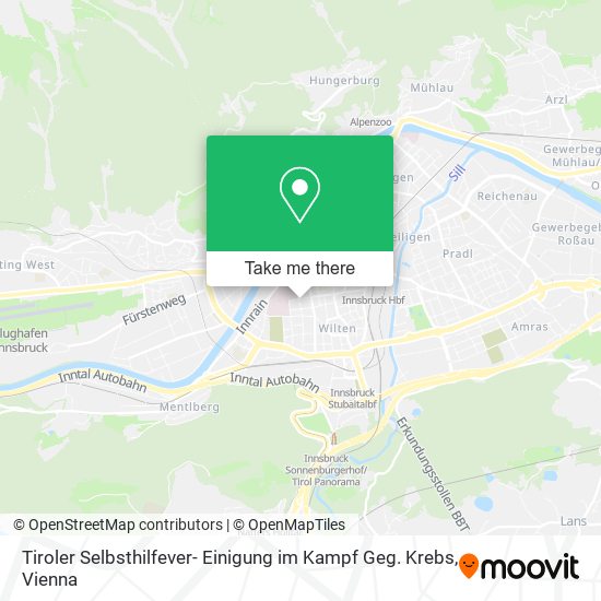 Tiroler Selbsthilfever- Einigung im Kampf Geg. Krebs map