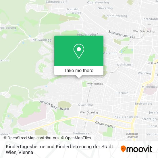 Kindertagesheime und Kinderbetreuung der Stadt Wien map