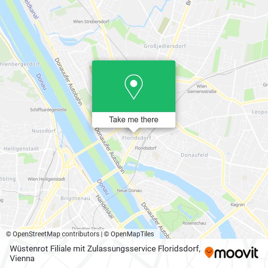 Wüstenrot Filiale mit Zulassungsservice Floridsdorf map