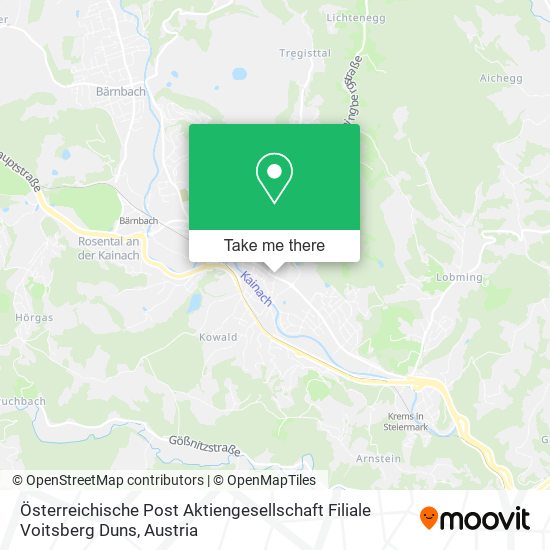 Österreichische Post Aktiengesellschaft Filiale Voitsberg Duns map