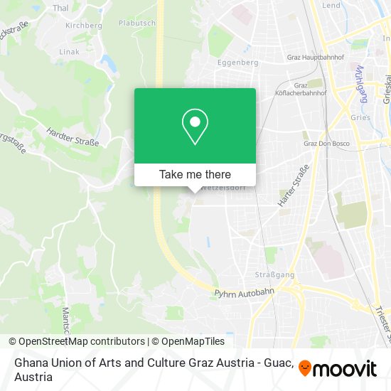 Ghana Union of Arts and Culture Graz Austria - Guac map