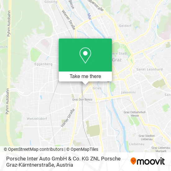 Porsche Inter Auto GmbH & Co. KG ZNL Porsche Graz-Kärntnerstraße map