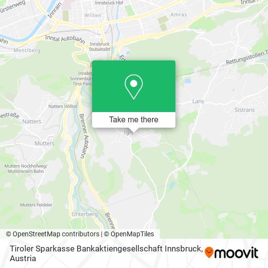 Tiroler Sparkasse Bankaktiengesellschaft Innsbruck map