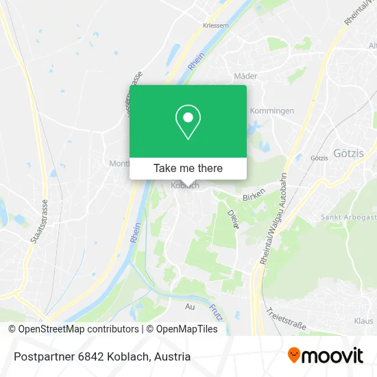 Postpartner 6842 Koblach map