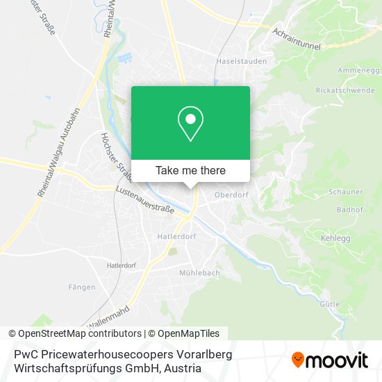 PwC Pricewaterhousecoopers Vorarlberg Wirtschaftsprüfungs GmbH map