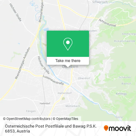 Österreichische Post Postfiliale und Bawag P.S.K. 6853 map