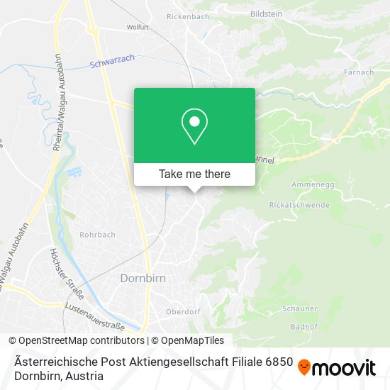 Ãsterreichische Post Aktiengesellschaft Filiale 6850 Dornbirn map