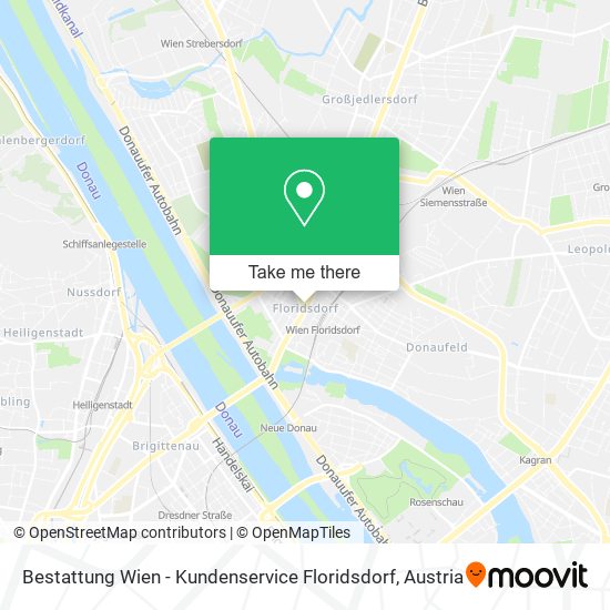 Bestattung Wien - Kundenservice Floridsdorf map