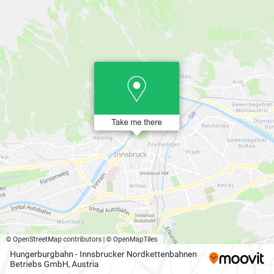 Hungerburgbahn - Innsbrucker Nordkettenbahnen Betriebs GmbH map