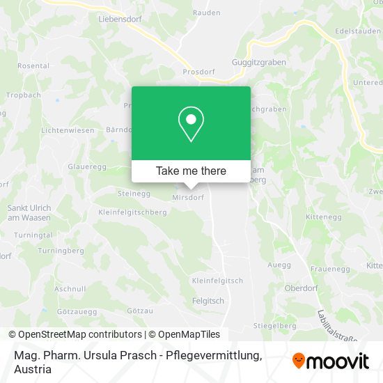Mag. Pharm. Ursula Prasch - Pflegevermittlung map