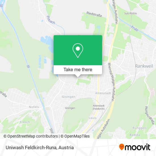 Uniwash Feldkirch-Runa map