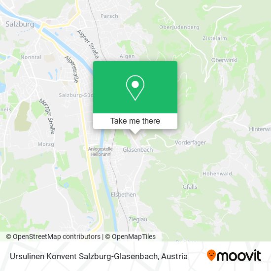 Ursulinen Konvent Salzburg-Glasenbach map