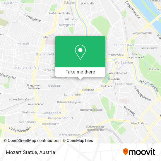Mozart Statue map
