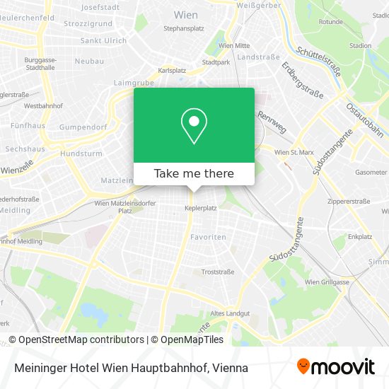 Meininger Hotel Wien Hauptbahnhof map