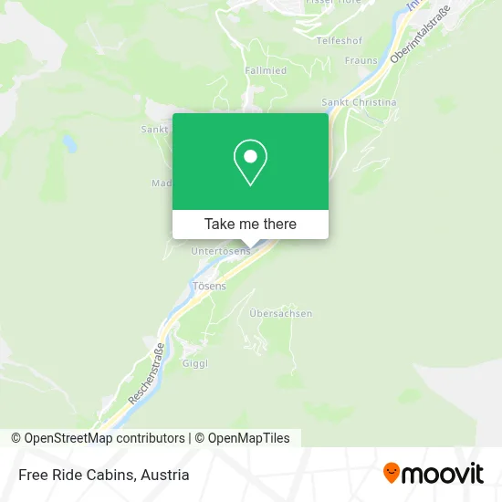 Free Ride Cabins map
