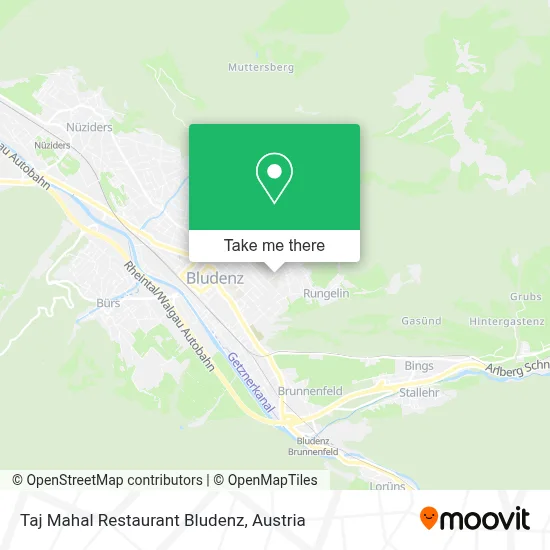 Taj Mahal Restaurant Bludenz map