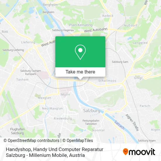 Handyshop, Handy Und Computer Reparatur Salzburg - Millenium Mobile map